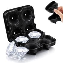 Forma de Gelo em Silicone Esfera Formato de Diamante C/ 4 Cavidade Flexível P/ Drinks- Yab