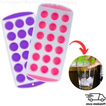 Forma de Gelo Gelos Com Fundo 18 Cavidades Em Silicone Solta Fácil Multiuso Universal Forma de Gelo Gelos Com Fundo 18 Cavidades Em Silicone Solta Fácil Multiuso Universal