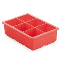 Forma de Gelo Grande Quadrada em Silicone Vermelho Mimo Style