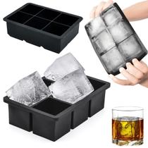 Forma De Gelo Max Em Silicone Bandeja de 6 Cubos Molde Grande Bebidas Whisky Drinks
