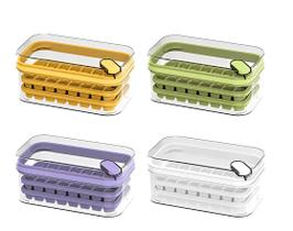 Forma De Gelo Pressão DUPLA 64 Cubos De Gelo Plástico Com Caixa De Armazenamento Doméstico Forma De Gelo Pressão DUPLA 64 Cubos De Gelo Plástico Com Caixa De Armazenamento Doméstico