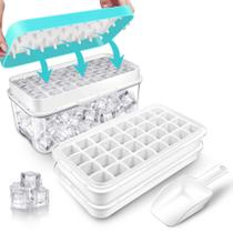 Forma de Gelo QUELIEN de 2 Andares com Recipiente, Pegador e Tampa Forma de Gelo QUELIEN de 2 Andares com Recipiente, Pegador e Tampa