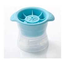 Forma de Gelo Redonda com Tampa Molde de Gelo Esfera Azul para Drinks Whisky Suco Refrigerante Fácil Desenformar Forma de Gelo Redonda com Tampa Molde de Gelo Esfera Azul para Drinks Whisky Suco Refrigerante Fácil Desenformar