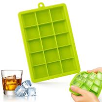 Forma de Gelo Silicone 15 Cubos Verde Yab Bandeja Flexível Cubo Grande Para Drinks Bebidas Geladas Forma de Gelo Silicone 15 Cubos Verde Yab Bandeja Flexível Cubo Grande Para Drinks Bebidas Geladas