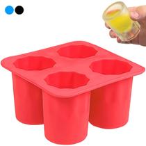 Forma de Gelo Silicone 4 copo para shot moldes forminha resistente Ice Shots bebidas