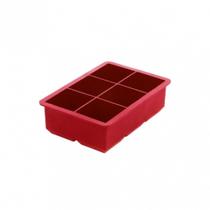 Forma de Gelo Silicone 6 Cubos Grande Vermelho - Allmix