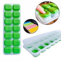 Forma de Gelo Silicone com Fundo Flexível e Tampa 14 Cubos - Catuaí