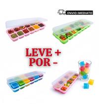 Forma de Gelo Silicone com Tampa Kit com 28 Cavidades Desenforma Fácil Econômico para Bebidas e Cozinha Forma de Gelo Silicone com Tampa Kit com 28 Cavidades Desenforma Fácil Econômico para Bebidas e Cozinha