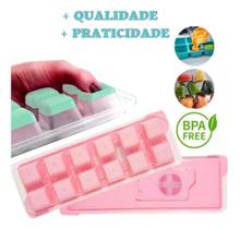 Forma de Gelo Silicone Com Tampa Plasvale Forma de Gelo Silicone Com Tampa Plasvale