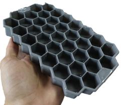 Forma de gelo silicone papinha 37 cubos cinza sem bpa forminhas para gelo colmeia cinza uni su171302