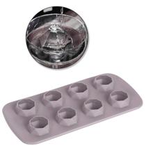 Forma De Gelo Silicone Wellmix Cinza Diamante 8 Cavidades