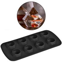 Forma De Gelo Silicone Wellmix Preto Diamante 8 Cavidades