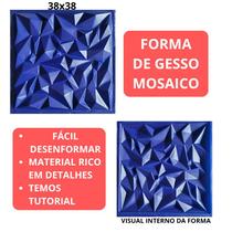 Forma De Gesso Modelo Mosaico Trapezoide 3D 38x38cm Formas p/ Gesso Decoração 3D Envios em até 24h U