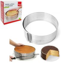 Forma de inox para fatiar bolo / torta regulavel 16-20cm de ø - Wincy