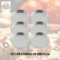 Forma de Mini Pizza Assadeira 11cm 6 Unidades
