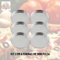 Forma de Mini Pizza Assadeira 11cm 6 Unidades
