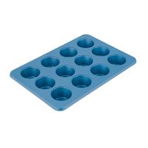 Forma de muffin KitchenAid de 12 xícaras de aço aluminizado antiaderente azul
