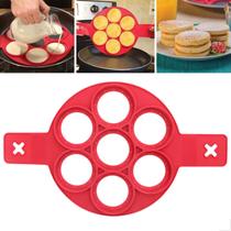 Forma de Panquecas Ovos Omeletes Waffles Wafers de Silicone Antiaderente Molde Maleável Uso em Panela