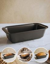 Forma de Pão Caseiro 25x13cm Alumínio Antiaderente Assadeira Retangular Bolos Pães Profissional GP6 Forma de Pão Caseiro 25x13cm Alumínio Antiaderente Assadeira Retangular Bolos Pães Profissional GP6