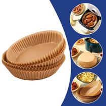 Forma de Papel Air Fryer 50 Peças Antiaderente Descartável Redonda Forro Para Fritadeira Sem Óleo Cozinha Prático