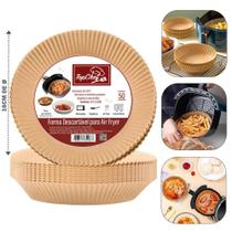 Forma De Papel Redondo Descartável Para Air Fryer / Fritadeira Elétrica 50 Peças 16cm