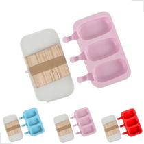Forma De Picolé Silicone Sorvete Molde Com 50 Palitos Tampa Forma De Picolé Silicone Sorvete Molde Com 50 Palitos Tampa