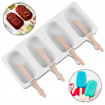 Forma De Picolé Sorvete Mini Magnum Silicone 4 Cavas Prática