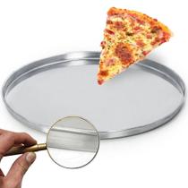 Forma de Pizza 40 cm Gigante Borda Reforçada Alumínio Continental Assadeira Profissional 12 Fatias P