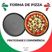Forma De Pizza Antiaderente 32,5cm Assadeira Aço Carbono Gde