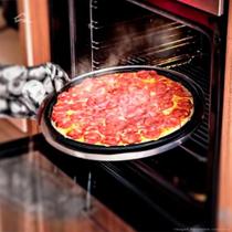 Forma De Pizza Assadeira Antiaderente Bandeja Resistente 32,5 cm Aço Carbono
