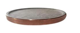 Forma de pizza em pedra sabão de 20 cm sem alças e com aro