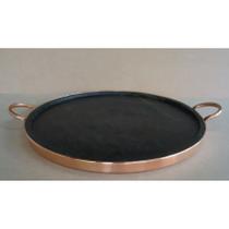 Forma de pizza em pedra sabão de 42 cm - curada