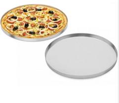 Forma de pizza grande 37cm alumínio reforçado polido grosso - Lima Formas