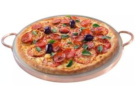 Forma de Pizza Pedra Sabão Gigante 42 cm Cobre Forma de Pizza Pedra Sabão Gigante 42 cm Cobre