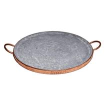 Forma de Pizza Redonda de Pedra 37cm Alças de Cobre Titan