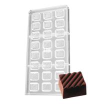 Forma de plástico p/chocolate retangular listrado-prime chef
