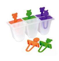 Forma de Plástico para Picolé Sorvete com 6 Cavidades Cabo Bichinhos