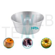 Forma de Pudim 8x24cm Alumínio Sustentável para Bolo com Furo, Cuscuz, Sobremesas, Cozimento Uniforme, Fácil Limpeza, para Uso Caseiro ou Profissional