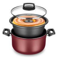 Forma De Pudim Banho Maria Conjunto 2 Peça Antiaderente MTA Cereja Aluminio