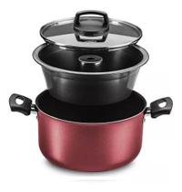 Forma De Pudim Banho Maria Tampa de vidro Mta Cereja 3 Em 1