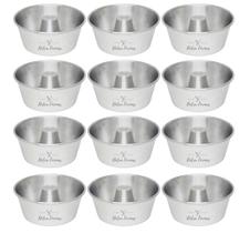 Forma De Pudim Bolo Suíça Com Furo 15 x 6 cm Redonda Kit 12 Peças