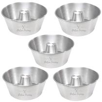 Forma De Pudim Bolo Suíça Com Furo 18 x 8 Redonda Kit 5 Peças Forma De Pudim Bolo Suíça Com Furo 18 x 8 Redonda Kit 5 Peças