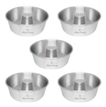 Forma De Pudim Bolo Suíça Com Furo 22x8 Redonda Kit 5 Peças
