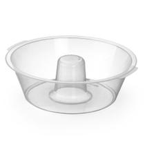 Forma de Pudim Gelatina Manjar Plastico Resistente Microondas Premium Transparente