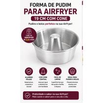 Forma de Pudim para Airfryer 19cm em Alumínio com Cone Forma de Pudim para Airfryer 19cm em Alumínio com Cone