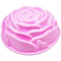 Forma De Rosa Em Silicone Bolo Pudim Torta