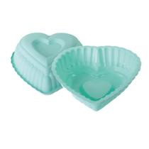 Forma de silicone 25x23,5cm para bolos tortas e pudins formato Coração 1375ml Verde Forma de silicone 25x23,5cm para bolos tortas e pudins formato Coração 1375ml Verde