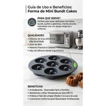 Forma de silicone 7 cavidades para mini bolo pudim donuts doces com alça redonda reutilizável antiad Forma de silicone 7 cavidades para mini bolo pudim donuts doces com alça redonda reutilizável antiad
