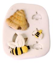 Forma De Silicone Abelhas Favo De Mel Colmeia Biscuit Confeitaria