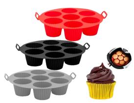 Forma de Silicone Airfryer e Forno Para Cupcake Muffin Bolo